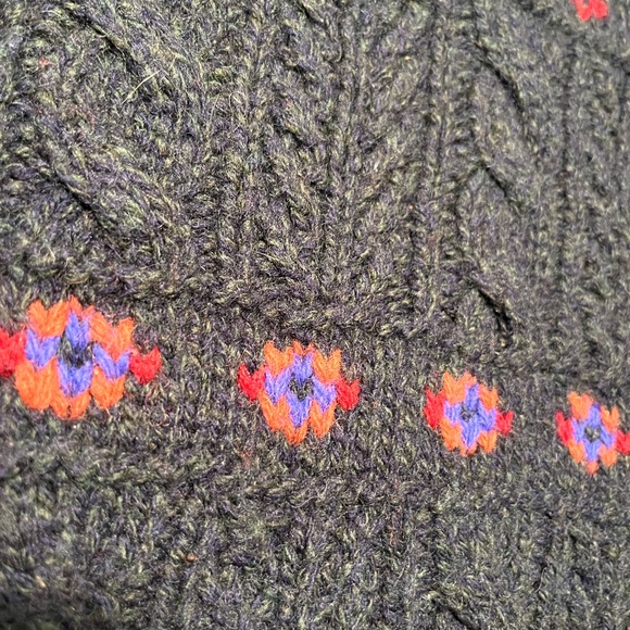 Vintage Woolrich Men’s XL Sweater Cable Knit Hunting Dogs Green Lodge Retro - Picture 12 of 12